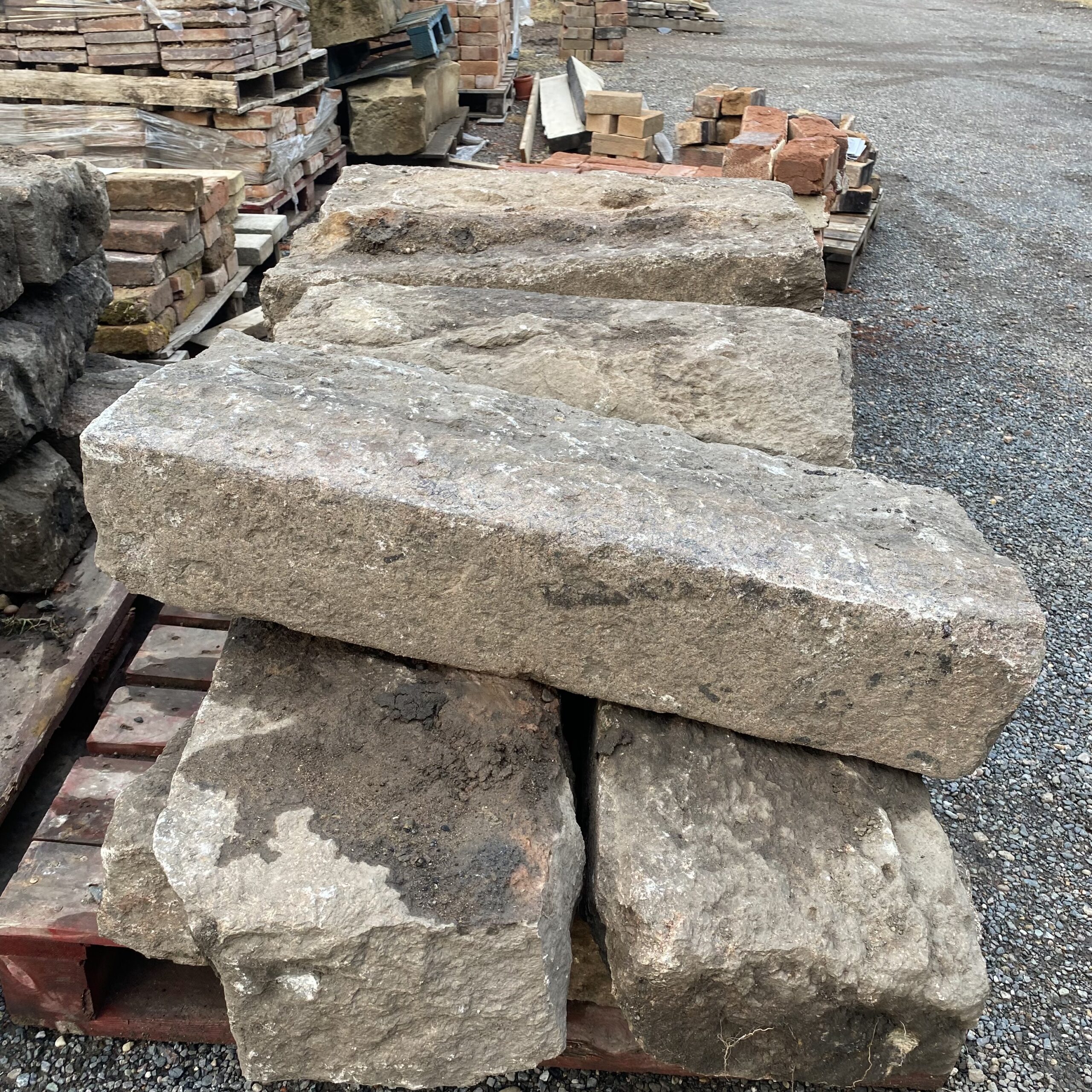 Pink granite kerbstone